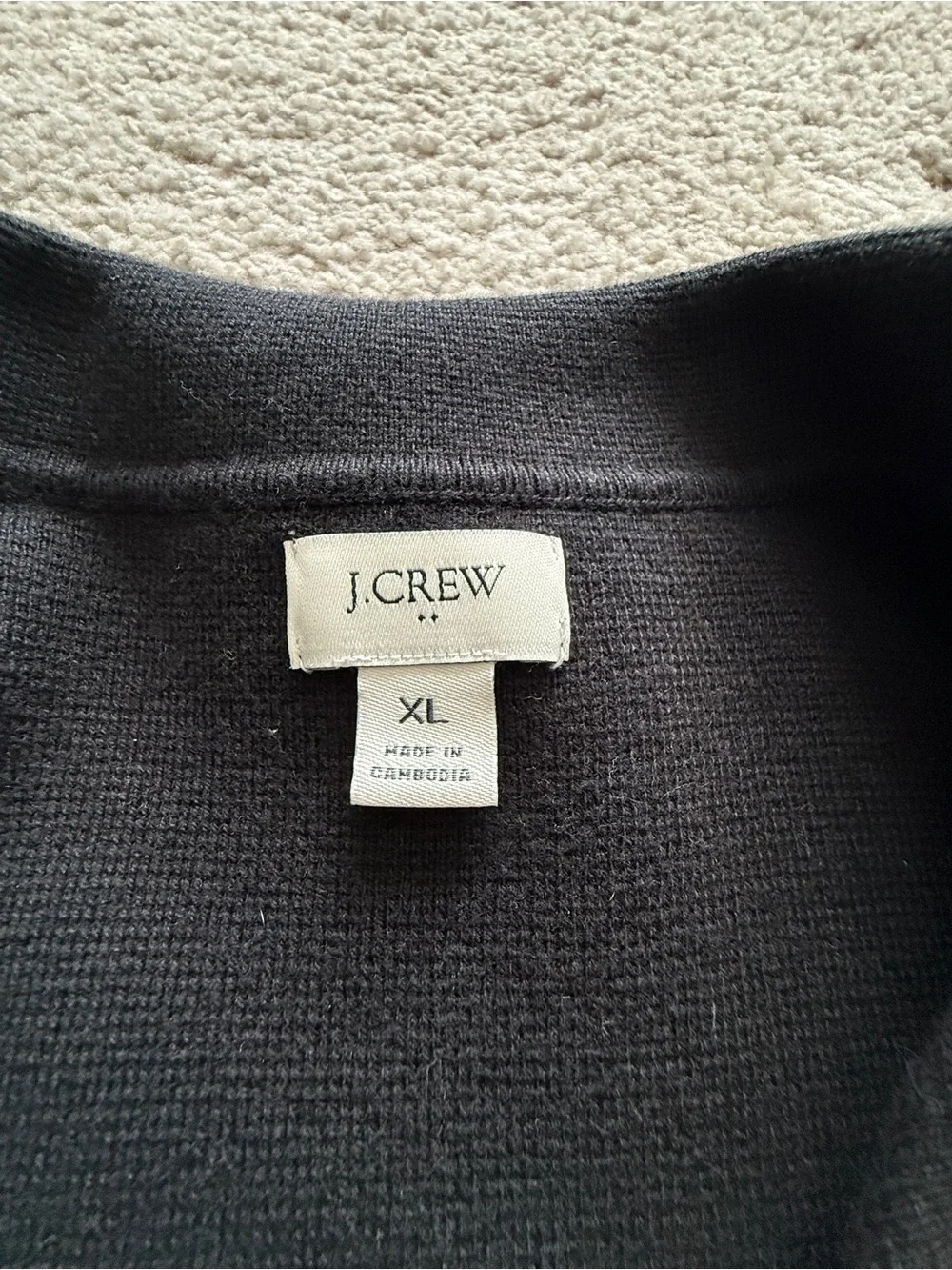 J. Crew Black Button-Front Sweater